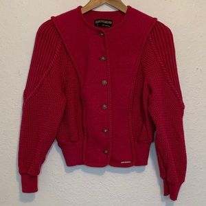 Geiger berry hot pink pure wool sweater